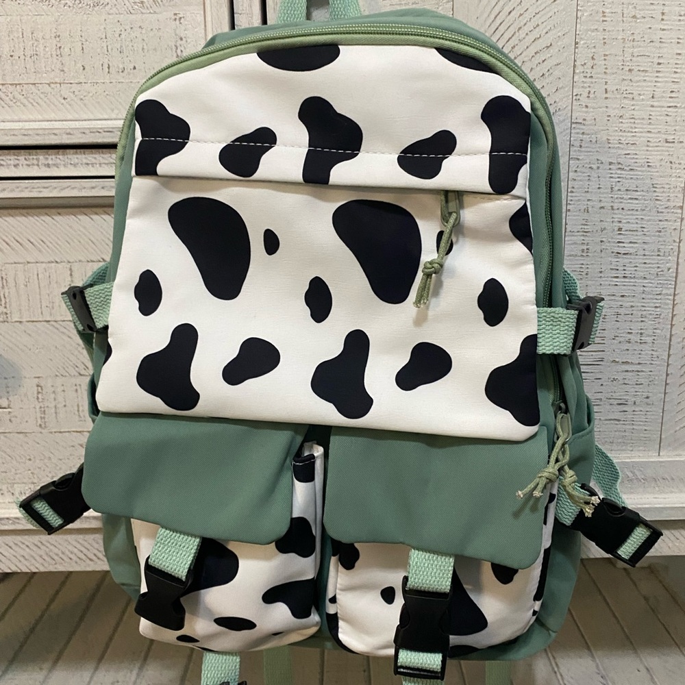 Cow print backpack